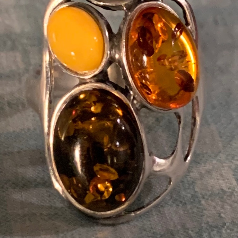 Beautiful sterling ring    various stones. - Picture 3 of 3